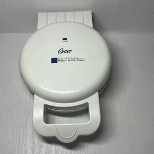 Vtg Oster Designer Belgian Waffle Maker 3677 White/Round TESTED